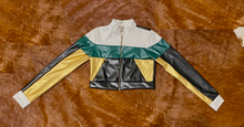 Load image into Gallery viewer, Vegan Leather Crop Ladder Jacket
